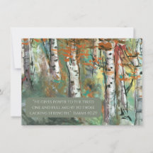 Carte JW Sympathy -Birch Trees -Isa 40:29