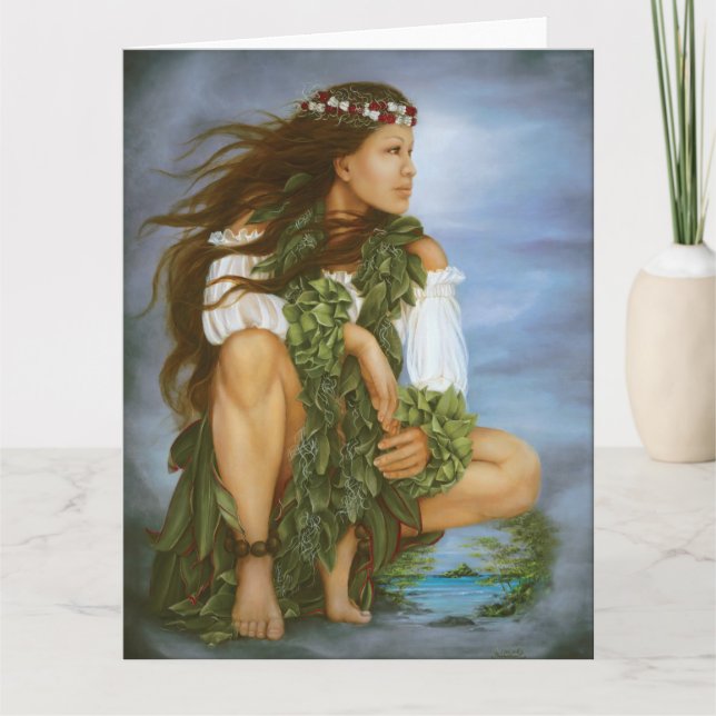 Carte "Ka No'ono'o" painting by Lori Higgins. 8.5x11 (Devant)