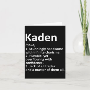 Carte Kaden Définition Nom personnalisé Amusant Annivers