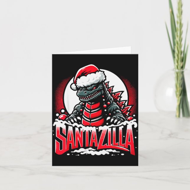 Carte Kaiju Christmas Santazilla Japanese Monster Dinosa (Devant)