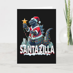 Carte Kaiju Noël Santazilla Monstre Japonais Dinosaure