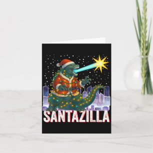 Carte Kaiju Noël Santazilla Monstre Japonais Dinosaure