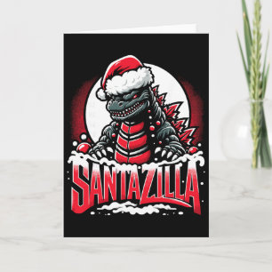 Carte Kaiju Noël Santazilla Monstre Japonais Dinosaure