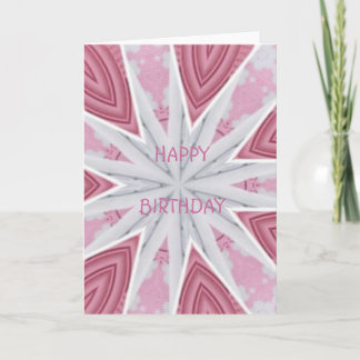 Carte Kaleidoscope rose décoratif Joyeux anniversaire