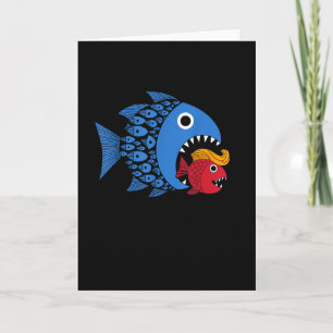 Carte Kamala contre Trump Vague Bleue Gros Poisson Mange