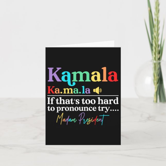 Carte Kamala Hariss La Si c'est trop difficile de faire  (Devant)