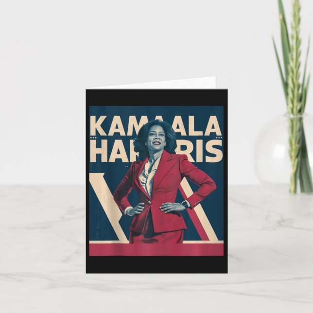 Carte Kamala Harris 2024 - Conception À La Tête Avec For (Devant)