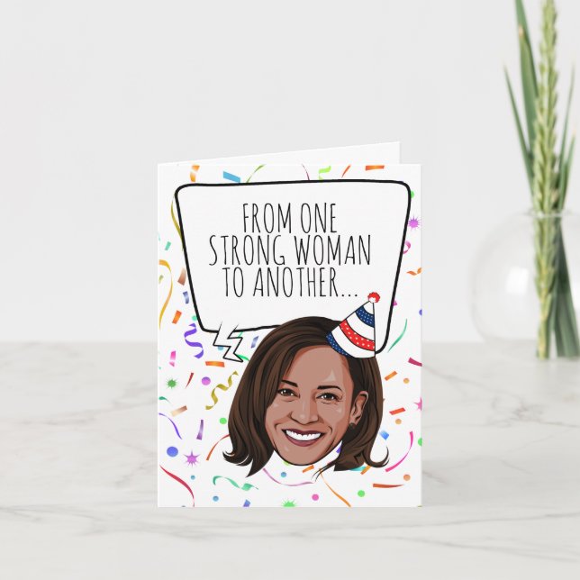 Carte Kamala Harris Anniversaire : D'une femme forte (Devant)