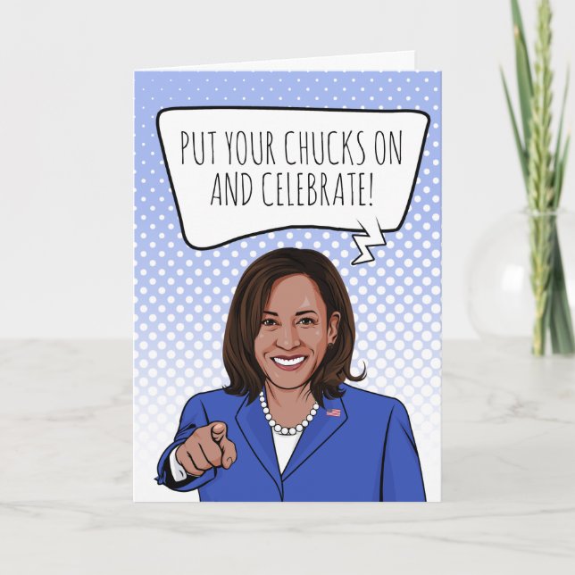 Carte Kamala Harris Anniversaire : Mettez vos canards (Devant)