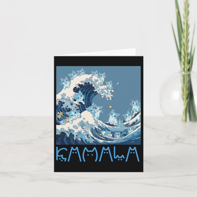 Carte Kamala Harris Blue Cats Wave - Drôle pour propriét (Devant)