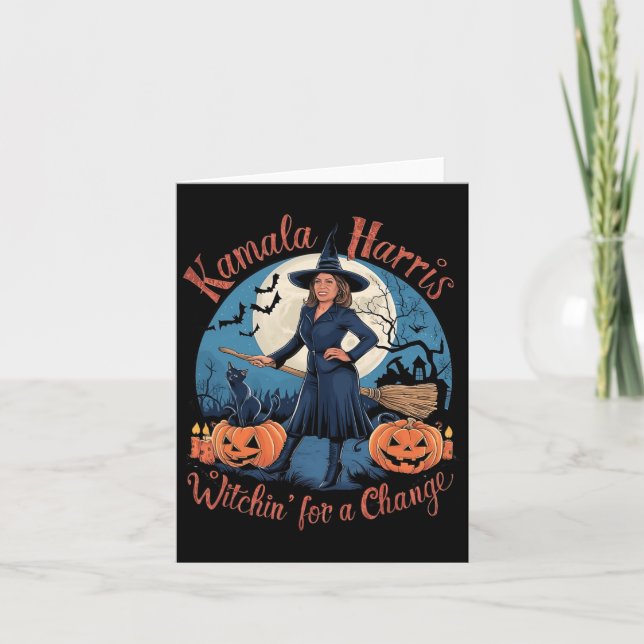 Carte Kamala Harris Halloween Witch cite les élections d (Devant)