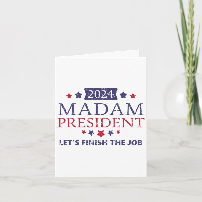 Carte Kamala Harris Madame la Présidente Terminons le Tr (Devant)