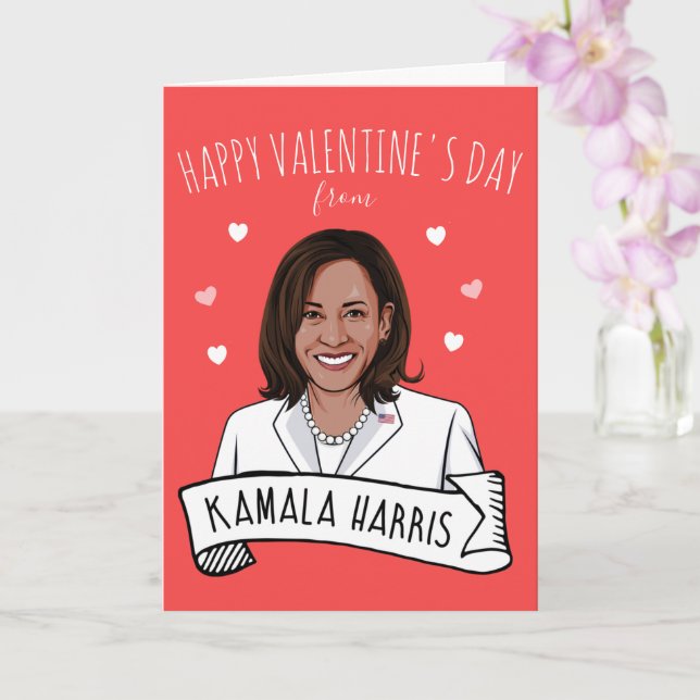 Carte Kamala Harris Saint Valentin (Orchidée)