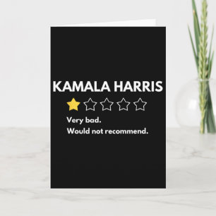 Carte Kamala Harris Une 1 évaluation d'étoile Très D Ne