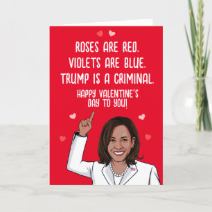 Carte Kamala Valentine - Trump est un V-Day criminel
