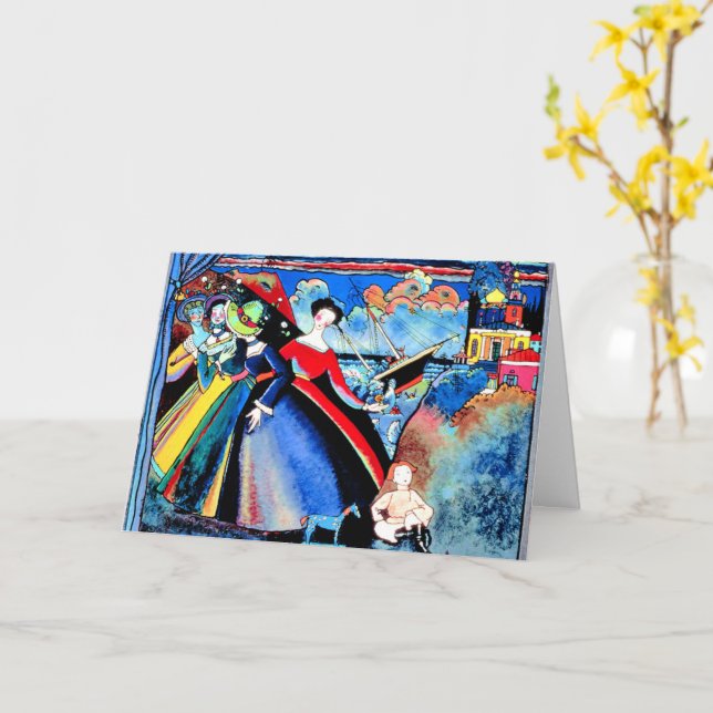 Carte Kandinsky - Navire, peinture colorée (Fleur jaune)