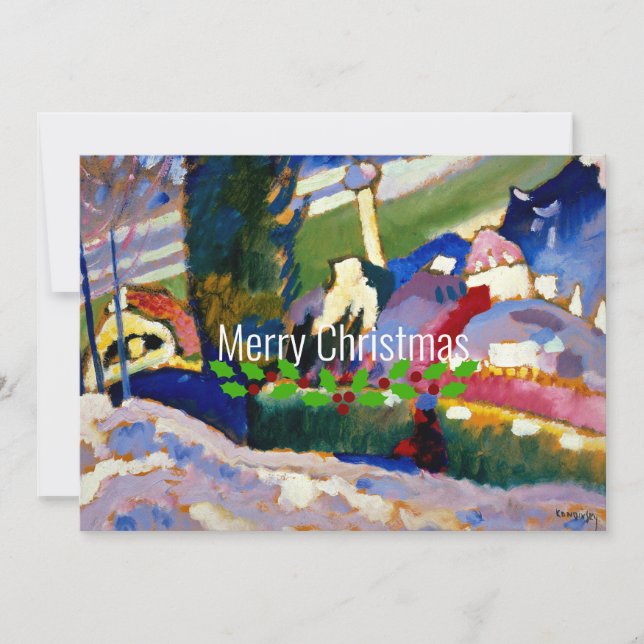 Carte Kandinsky-Paysage d'hiver avec église, Noël (Devant)
