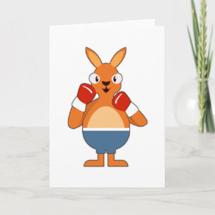 Carte Kangaroo en boîte avec gants de boxe