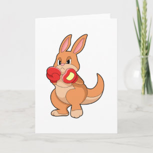 Carte Kangourou à la boxe avec des gants de boxe