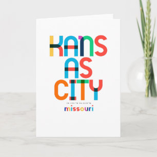 Carte Kansas City Missouri Mid Century, Pop Art,