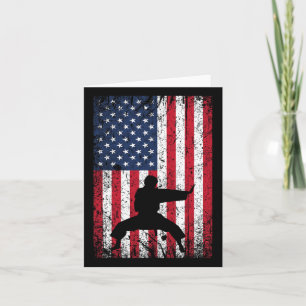 Carte Karate American Flag 4 juillet Martial Arts