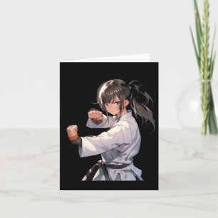 Carte Karate Anime Girl Taekwondo Fighter Martial Arts