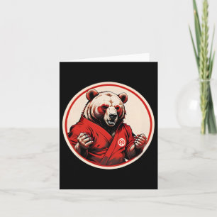 Carte Karate Bear Plush - Arts Martiaux Inspiré Red Home