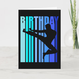 Carte Karate Birthday Mens Kids Boys Retro Vintage