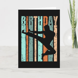 Carte Karate Birthday Mens Kids Boys Retro Vintage