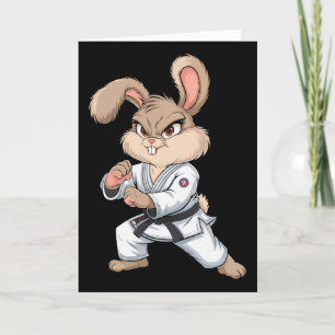Carte Karate Bunny Arts Martiaux Rabbit Drôle Pour Les E