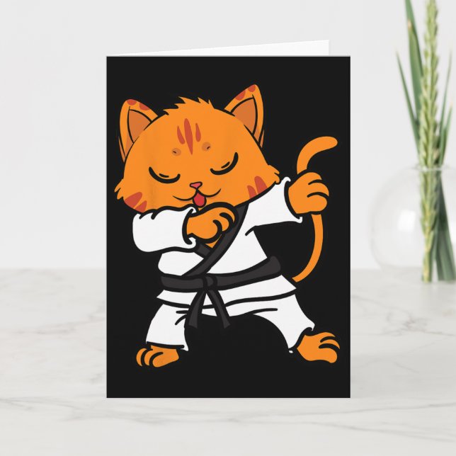 Carte Karate Cat Dab Danse Arts Martiaux Dabbing Comte S (Devant)