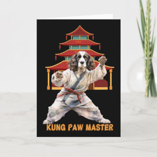 Carte Karate d'arts martiaux de Springer Spaniel anglais