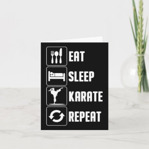 Carte Karaté Design Drôle Hommes Femmes Manger Sleep Kar