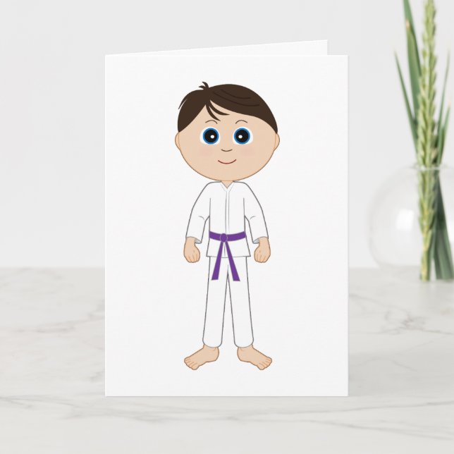 Carte Karate Félicitations Ceinture pourpre (Devant)