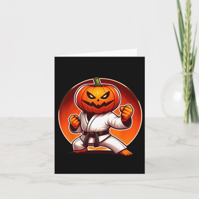 Carte Karate Halloween Coque Citrouille (Devant)