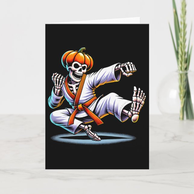 Carte Karaté Halloween Skeleton (Devant)