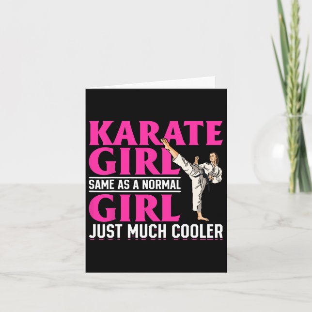 Carte Karate Karate Girl Comme une fille normale (Devant)