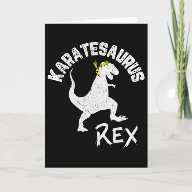 Carte Karate Karatesaurus Rex Dinosaure Drôle d'Art Mart (Devant)
