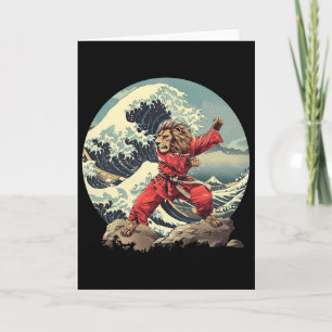 Carte Karaté Lion Vagues Mont Fuji Kickboxing Taekwondo