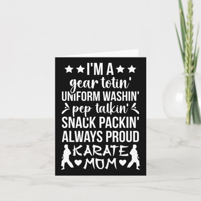 Carte Karate Maman Définition Karate Mother Karate Mama (Devant)