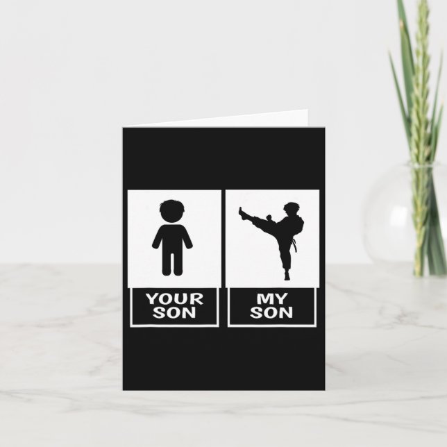 Carte Karaté Maman Ou Papa Ton Fils (Devant)