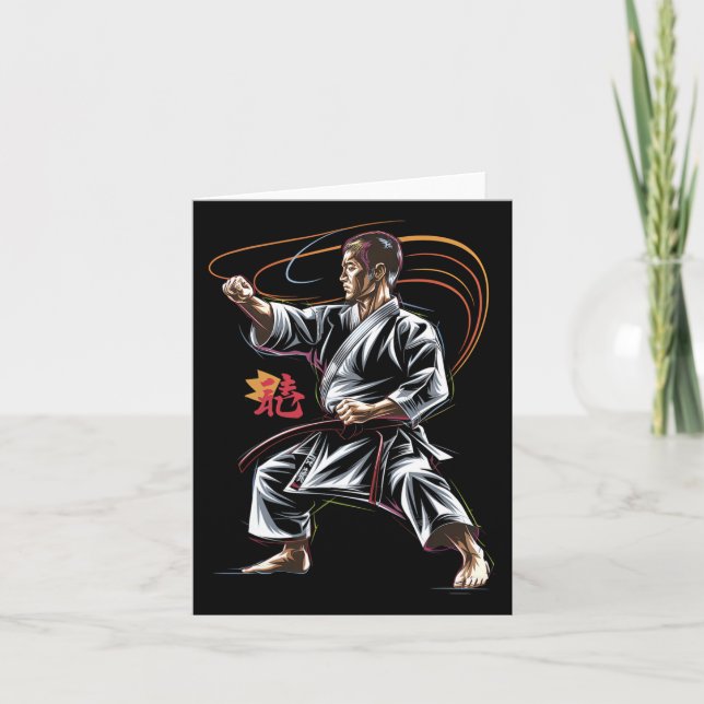 Carte Karate Master En Action Pour Les Fans D'Arts Marti (Devant)