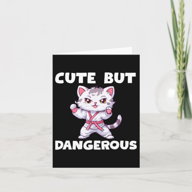 Carte Karate Mignonne Mais Dangereuse Taekwondo Kitty Ca (Devant)