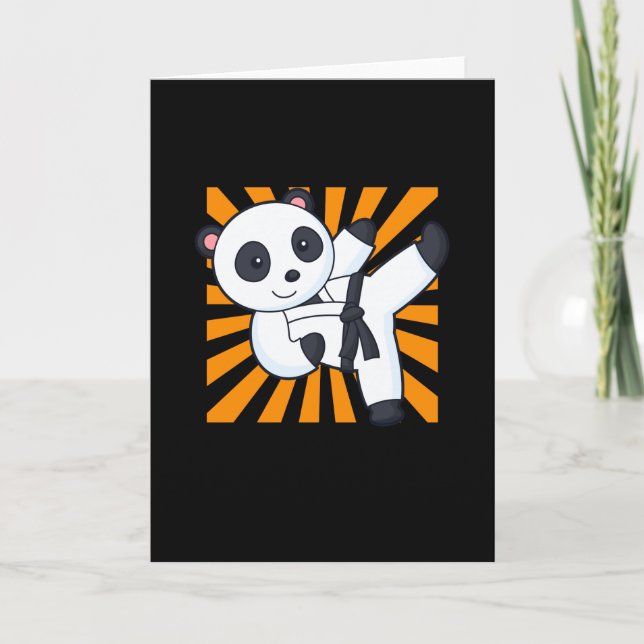 Carte Karate Panda Funny Arts martiaux Enfants animaux (Devant)