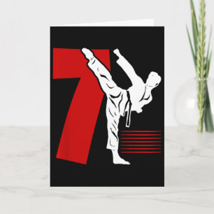 Carte Karate pour les 7 ans d'anniversaire des enfants K
