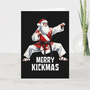 Carte Karate Santa Claus Noël Merry Kickmas Martial