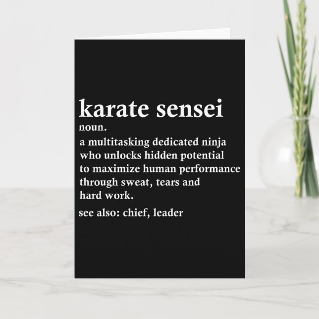 Carte Karate Sensei Définition Funny Martial Arts Instru (Devant)