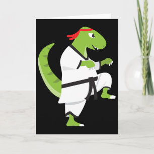 Carte Karate T-rex Cool Cute Dinosaur Fighter Halloween