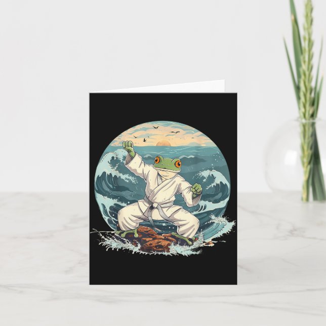 Carte Karate Toad Taekwondo Plage Coucher de soleil Arts (Devant)