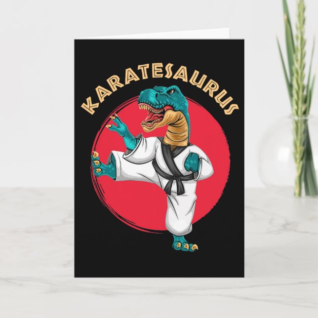 Carte Karatesaurus Drôle De Dinosaure De Karaté  (Devant)